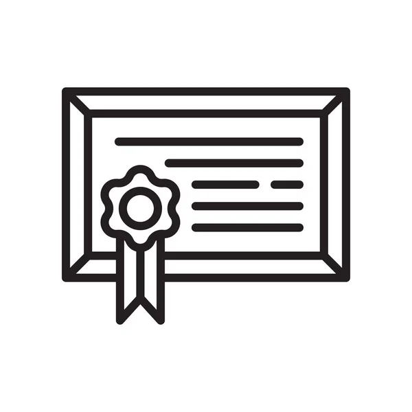 Diploma icono signo vectorial y símbolo aislado sobre fondo blanco — Archivo Imágenes Vectoriales