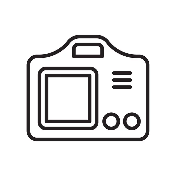 Vetor de ícone de câmera traseira isolado no fundo branco, Camera bac — Vetor de Stock