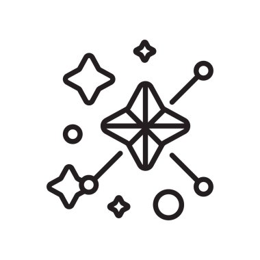 Sihirli simge vektör işareti ve beyaz arka plan üzerinde Magic logo kavramı izole sembolü