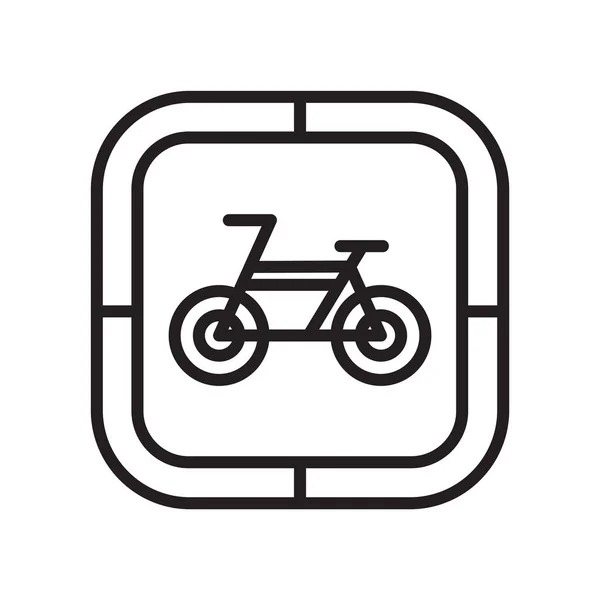Sinal de vetor de ícone de bicicleta e símbolo isolado no fundo branco, conceito de logotipo de bicicleta — Vetor de Stock