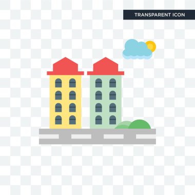 Saydam arka plan üzerinde şehir logosu d izole şehir vektör simgesi