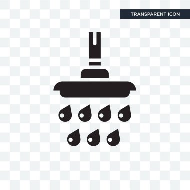 Saydam arka plan üzerinde duş izole lo duş vektör simgesi