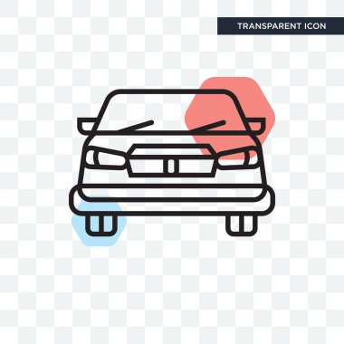 Saydam arka plan üzerinde araba logosu des izole araba vektör simgesi