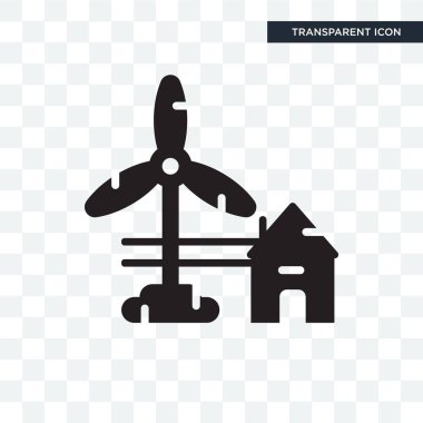 Saydam arka plan üzerinde Eol izole çimen enerji vektör simgesi