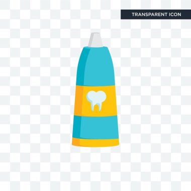 Saydam arka plan üzerinde diş izole diş macunu vektör simgesi