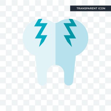 Saydam arka plan üzerinde diş logo izole diş vektör simgesi