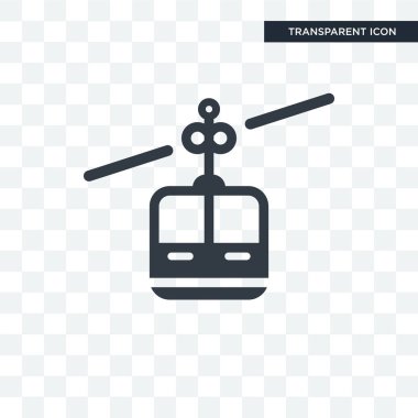 Cable car cabin vector icon isolated on transparent background,  clipart