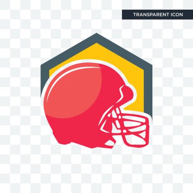 Saydam arka plan üzerinde izole futbol kask vektör simgesi, 