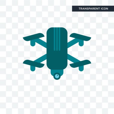 saydam arka plan üzerinde quadc izole quadcopter vektör simgesi