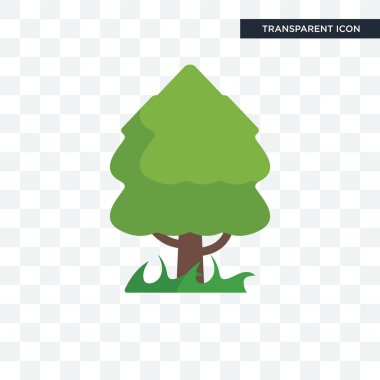 Saydam arka plan üzerinde ağaç logosu d izole ağaç vektör simgesi