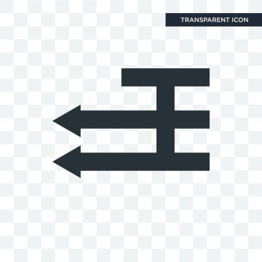 Saydam arka plan üzerinde sol izole sol ok vektör simgesi 