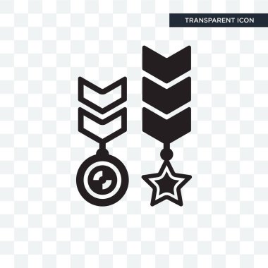 Saydam arka plan üzerinde madalya logo izole madalya vektör simgesi