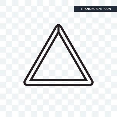 Saydam arka plan üzerinde Triangl izole üçgen vektör simgesi