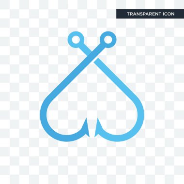 saydam arka plan üzerinde FIS izole balıkçılık kanca vektör simgesi