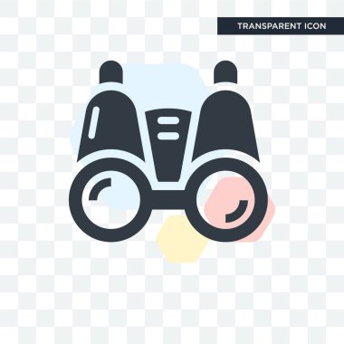 Saydam arka plan üzerinde Binoc izole dürbün vektör simgesi