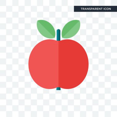 Saydam arka plan üzerinde Apple logosu izole elma vektör simgesi