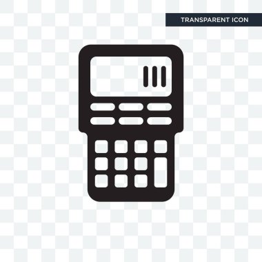 Saydam arka plan üzerinde izole okul hesap makinesi vektör simgesi