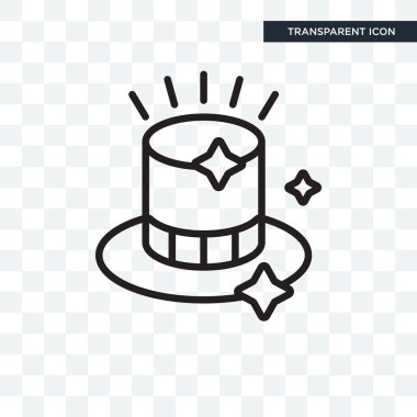 Sihirli şapka vektör simge şeffaf arka plan üzerinde Magic izole 