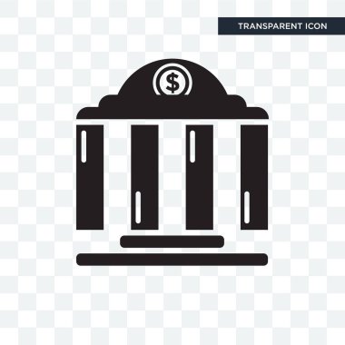 Saydam arka plan üzerinde banka logosu d izole banka vektör simgesi