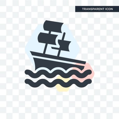 Saydam arka plan üzerinde Sailboa izole Yelkenli vektör simgesi