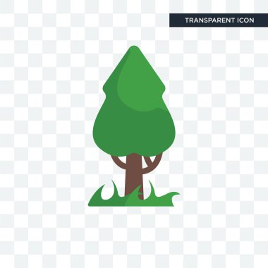 Saydam arka plan üzerinde ağaç logosu d izole ağaç vektör simgesi