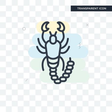 Saydam arka plan üzerinde akrep izole akrep vektör simgesi