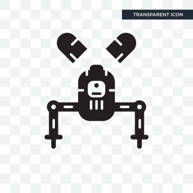Saydam arka plan üzerinde Robot logo izole robot vektör simgesi