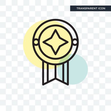 Saydam arka plan üzerinde rozet logo izole rozet vektör simgesi