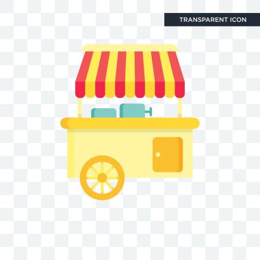 Saydam arka plan üzerinde gıda izole gıda stand vektör simgesi 