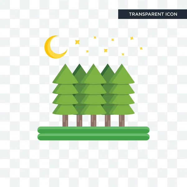 Forest vector icon isolated on transparent background, Forest lo — Stock Vector