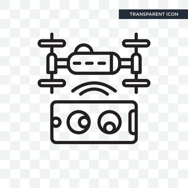 Drone vector icon isolated on transparent background, Drone logo design — Stock Vector