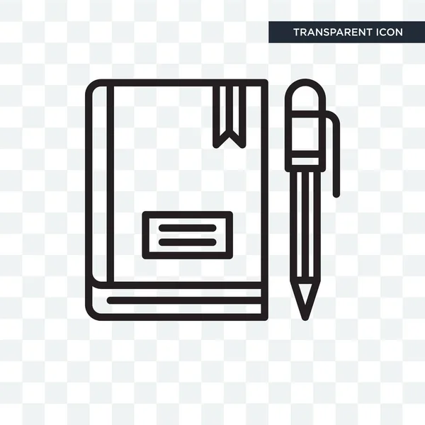 Notebook vector icon elszigetelt átlátszó háttér, jegyzetfüzet — Stock Vector