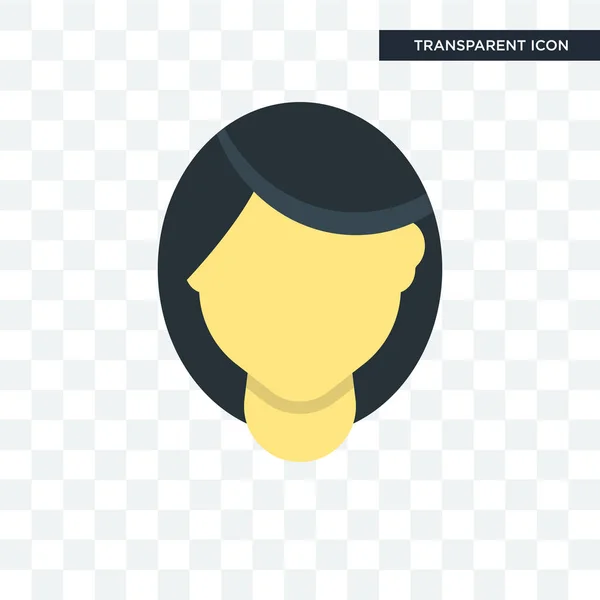 Mujer icono de vector de pelo aislado sobre fondo transparente, Mujer — Vector de stock