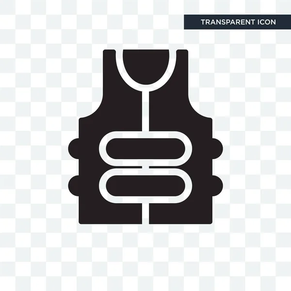 Bullet proof vest vector icon isolated on transparent background — Stock Vector