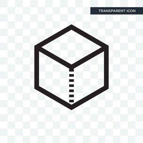 Icono del vector del cubo aislado sobre fondo transparente, logotipo del cubo d — Vector de stock