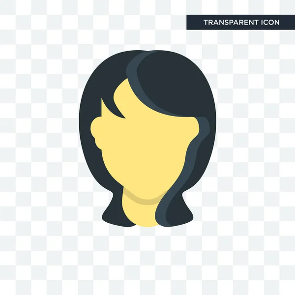 女性头发矢量图标隔离在透明的背景下, 妇女 — 图库矢量图片