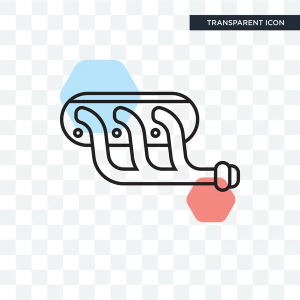 Pipe vector icono aislado sobre fondo transparente, logotipo de la tubería d — Vector de stock