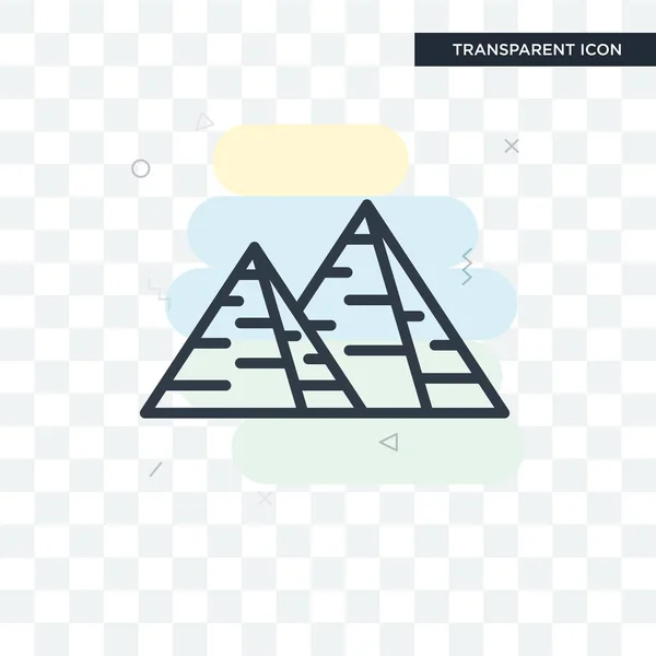 Icône vectorielle pyramidale isolée sur fond transparent, Pyramide — Image vectorielle