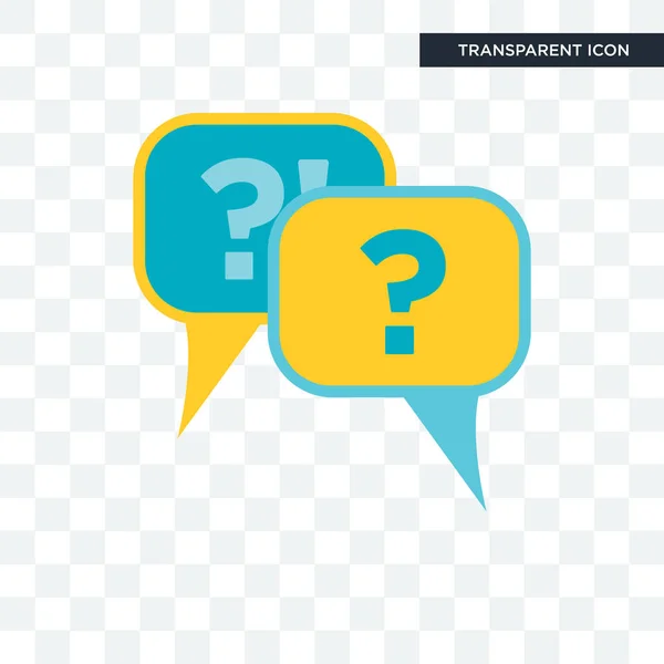 Questions vector icon isolated on transparent background, Questi — Stock Vector