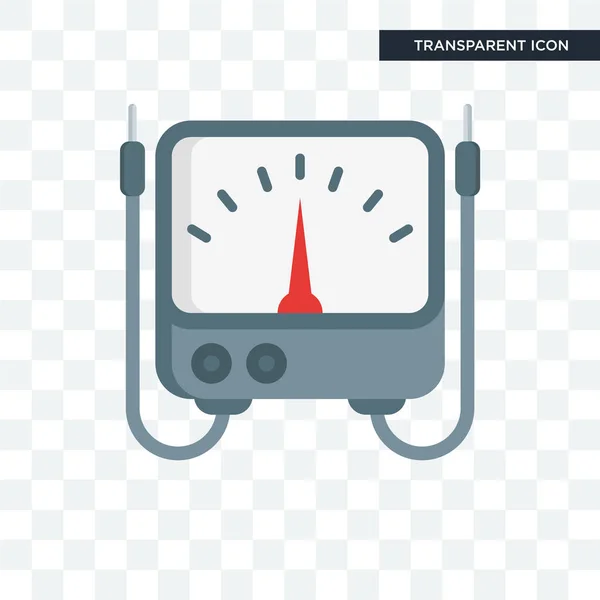 Voltmeter vector icon isolated on transparent background, Voltme — Stock Vector
