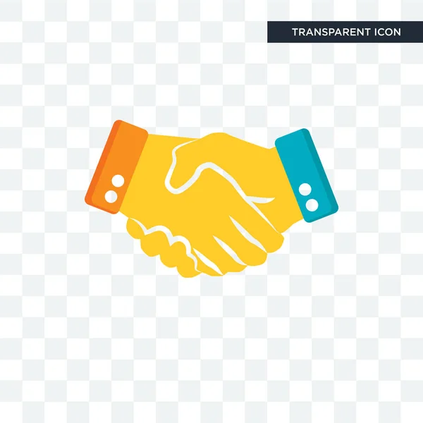 Shaking hands vector icon isolated on transparent background, Sh — Stock Vector