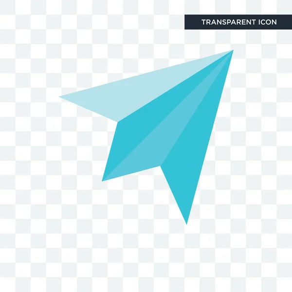 Paper plane vector icon isolated on transparent background, Pape — Stock Vector