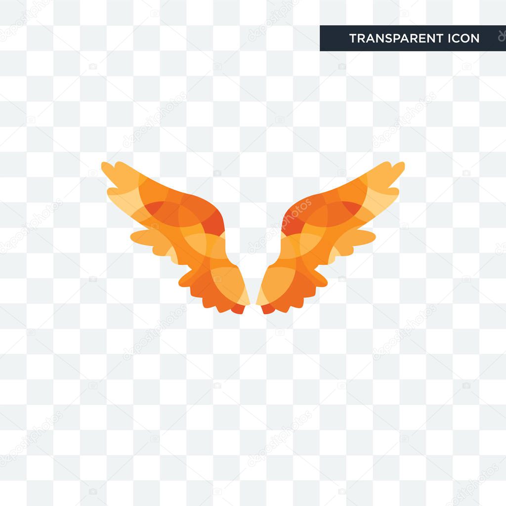 Angel wings vector icon isolated on transparent background, angel wings logo concept