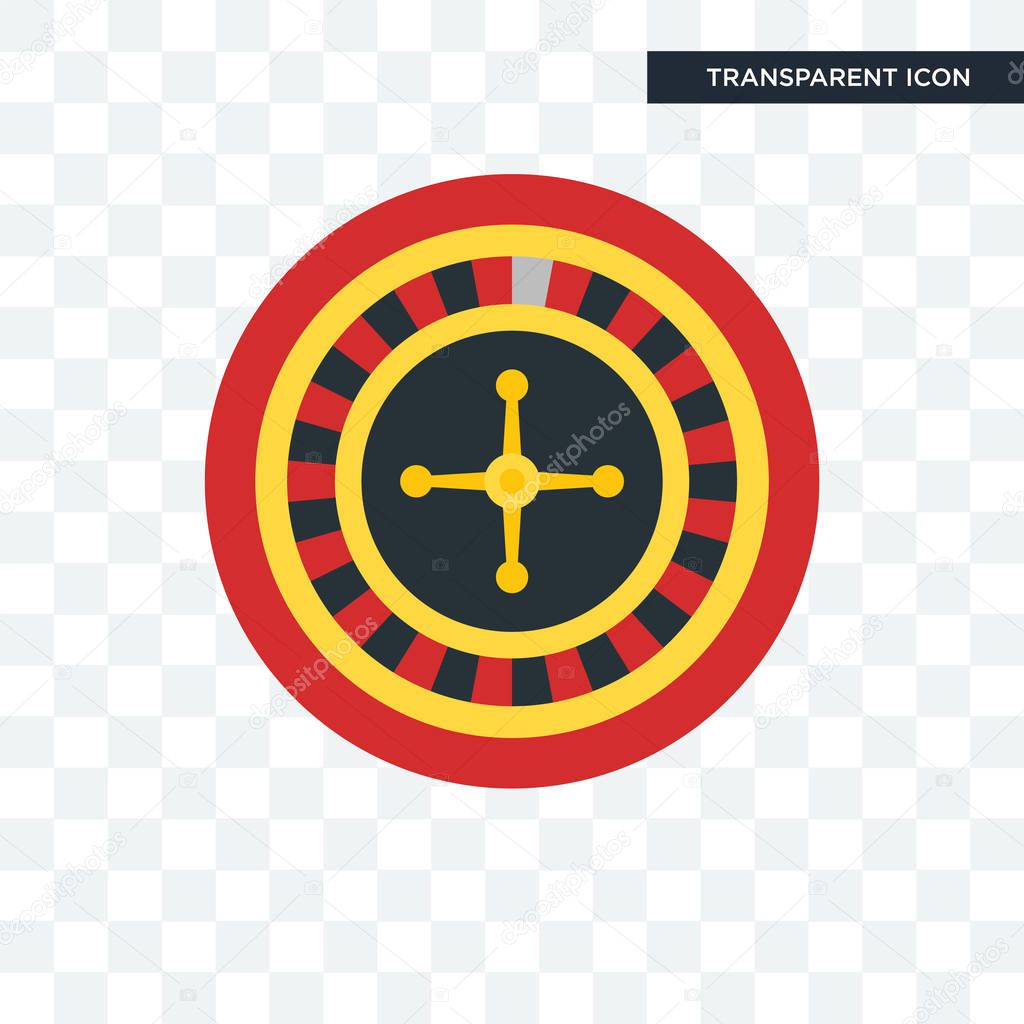 Roulette vector icon isolated on transparent background, Roulette logo concept