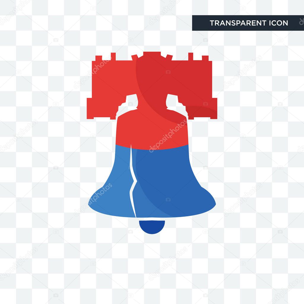 Liberty bell vector icon isolated on transparent background, liberty bell logo concept