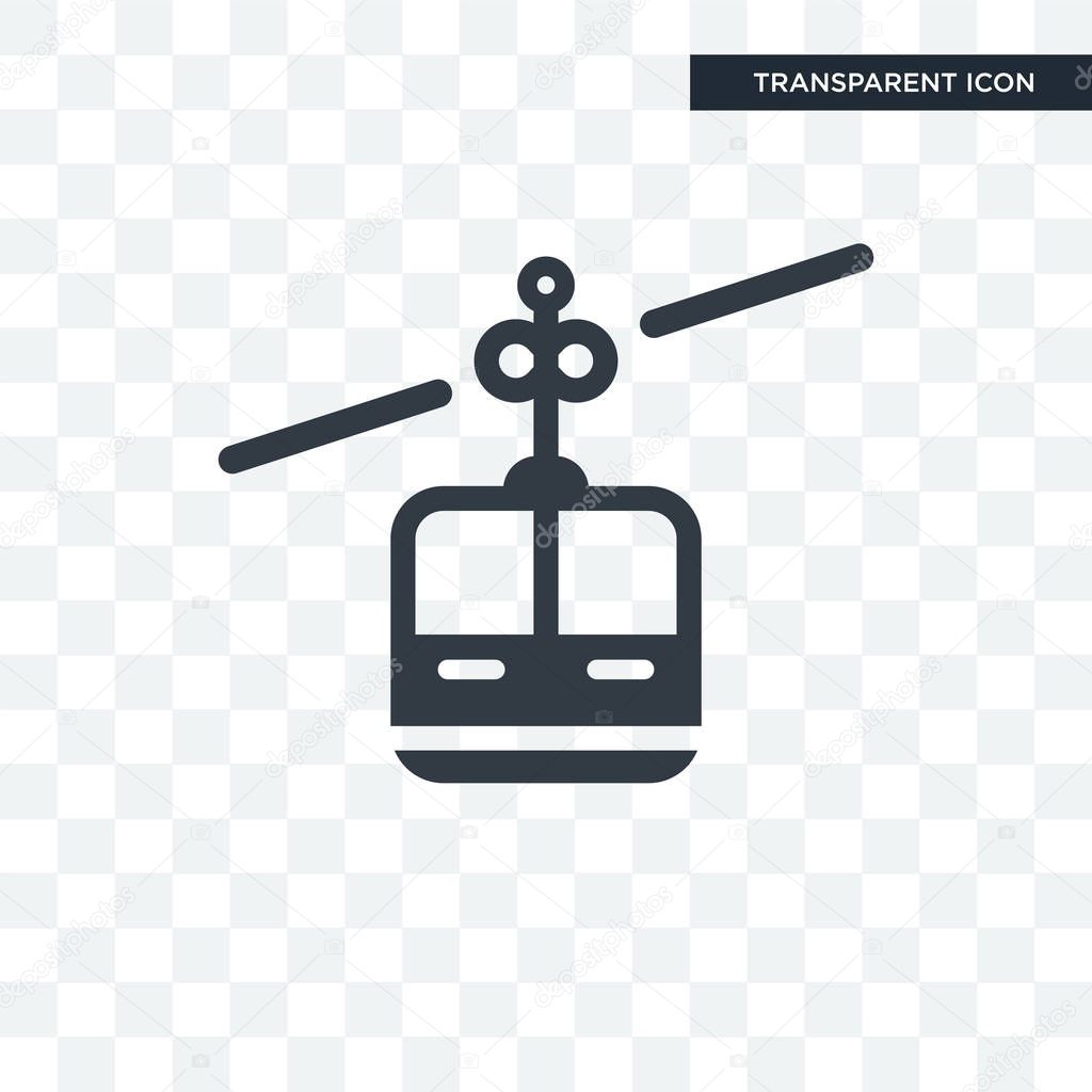 Cable car cabin vector icon isolated on transparent background, 