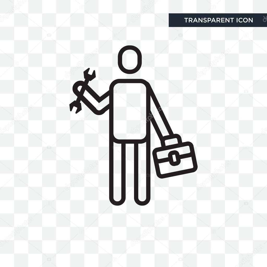 Worker vector icon isolated on transparent background, Worker logo concept