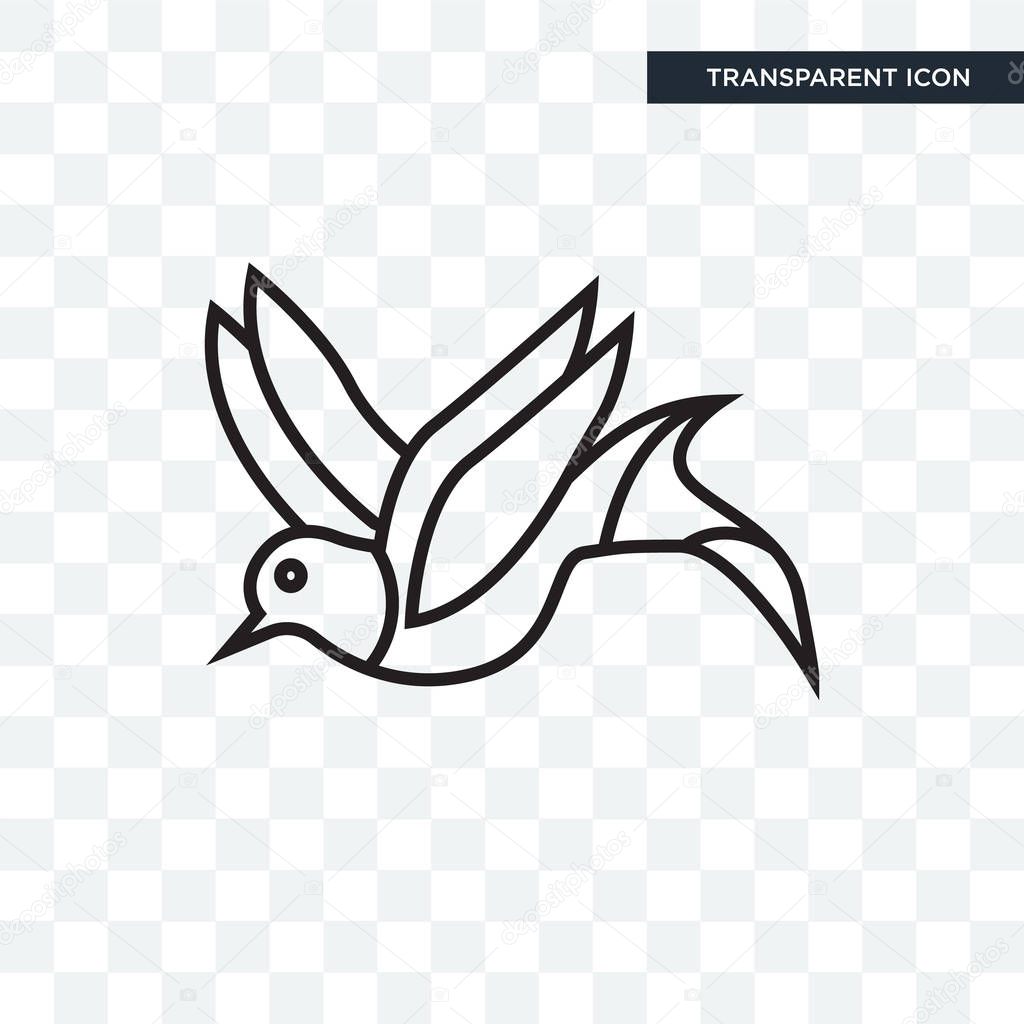 Bird vector icon isolated on transparent background, Bird logo concept