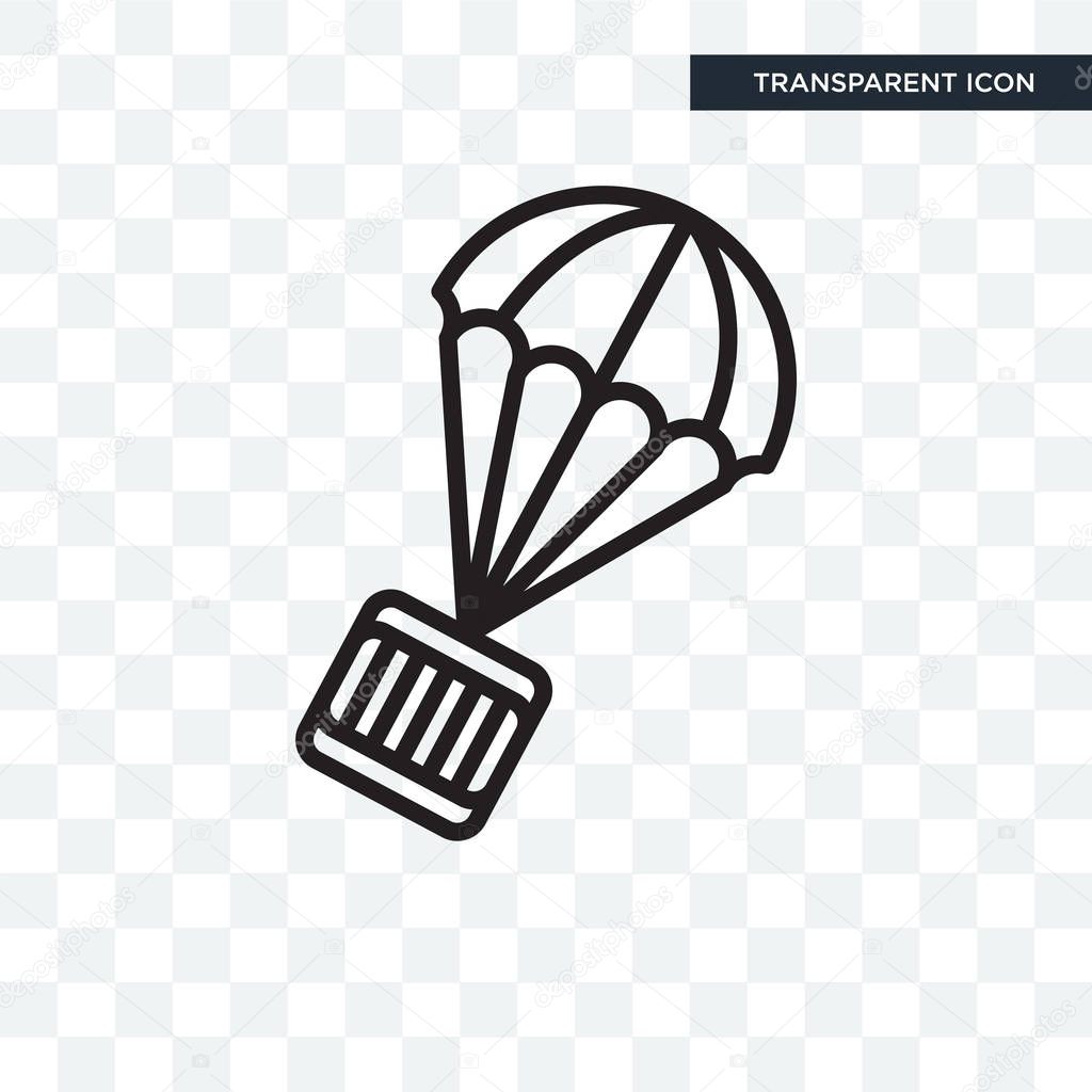 Parachute vector icon isolated on transparent background, Parachute logo design