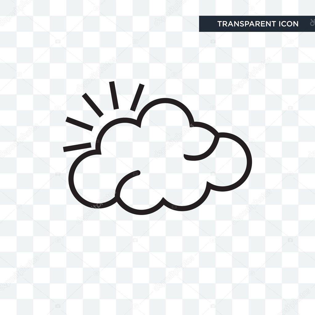Cloudy day vector icon isolated on transparent background, Cloudy day logo concept